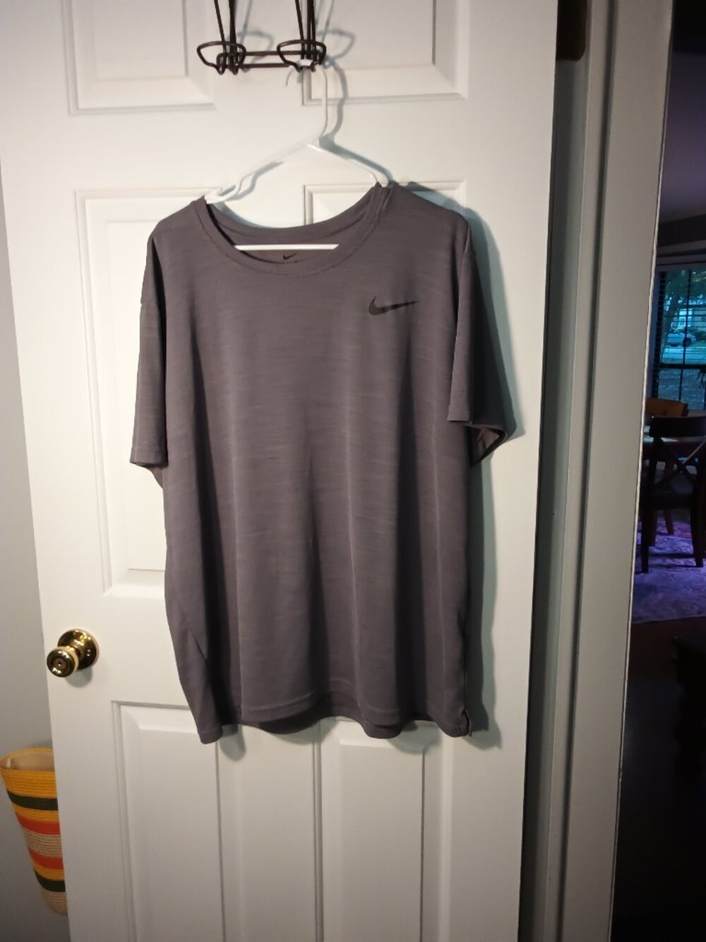 Nike Gray Short Sleeve Tee with Black Swoosh